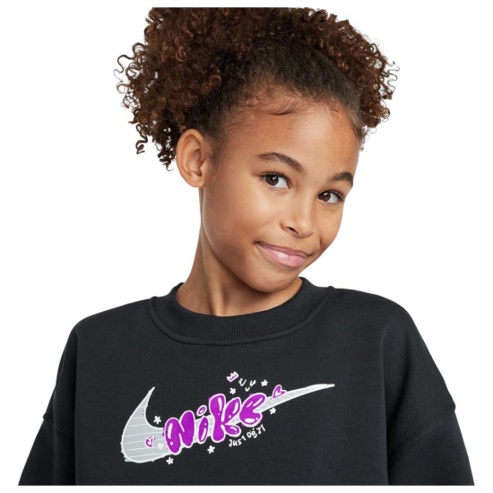 Nike Παιδικό φούτερ Sportswear Club Fleece Oversized Crew Sweatshirt Nike Παιδικό φούτερ Sportswear Club Fleece Oversized Crew Sweatshirt
